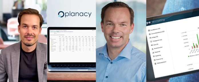 Jimmy Stenqvist Evegård, vd på Planacy och Pontus Björnsson, vd på PE Accounting